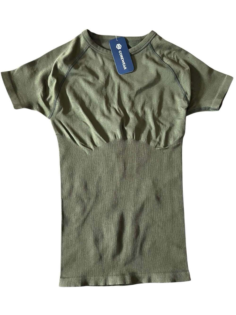 Corewear Seamless Compression Shirt Men’s 2XL Olive Green Short Sleeve NWT Gym